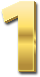 3D Gold Number One